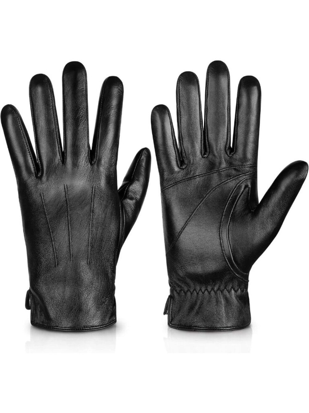 Warm Touchscreen Leather Gloves for Men | Cashmere Lined Winter Driving Gloves